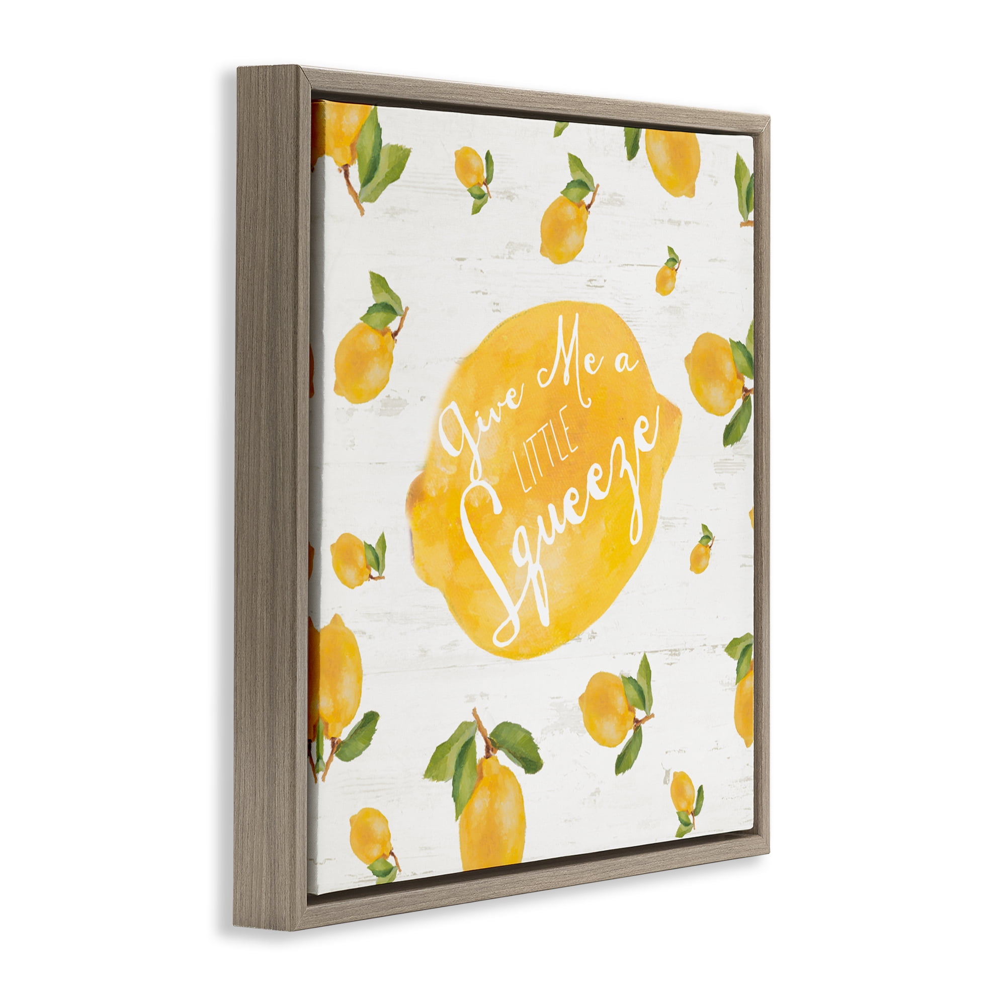 Stupell Industries Give Me A Squeeze Brown Framed Floater Canvas Wall Art, design by Lanie Loreth