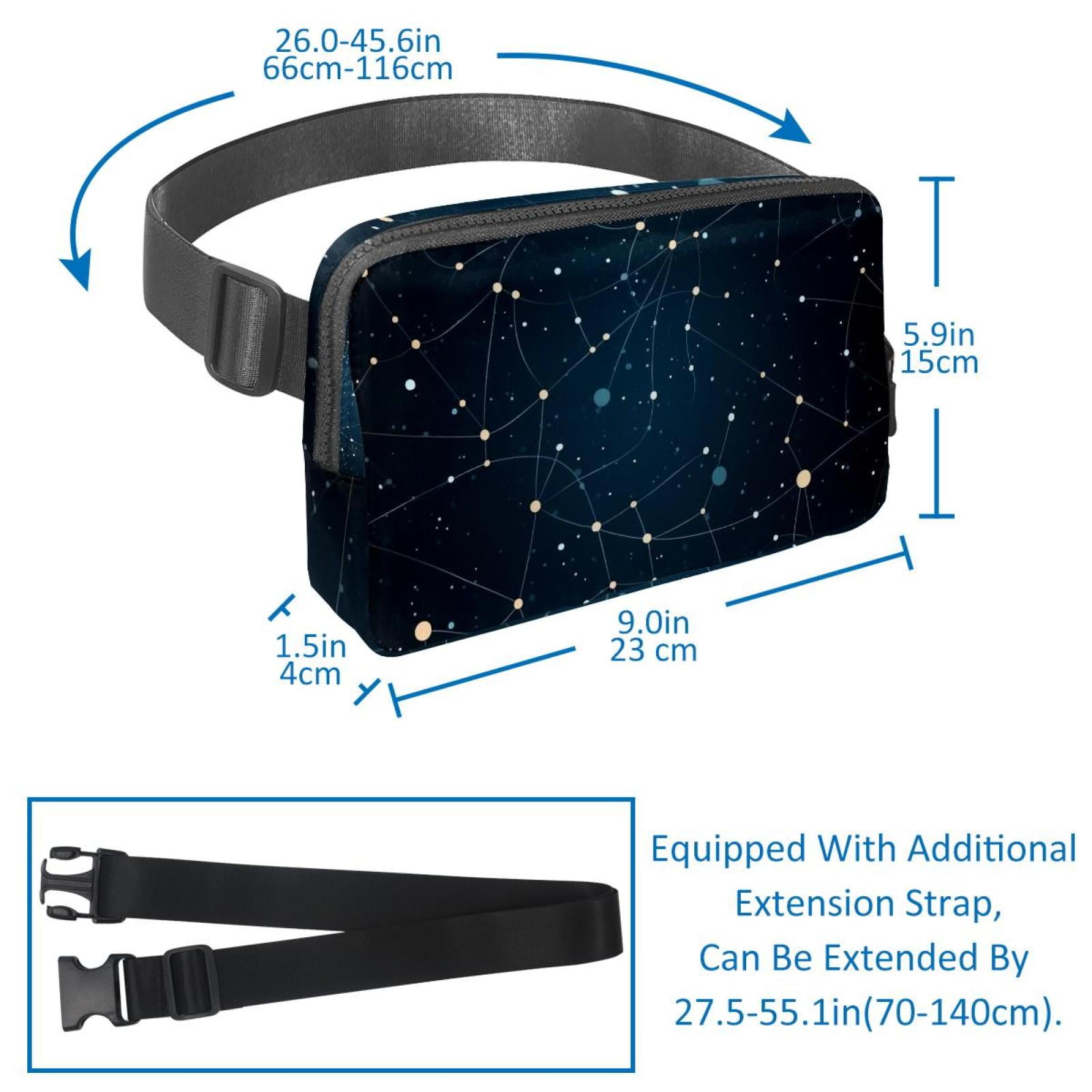 Gemini Lightweight Fanny Pack Waist Bag Cross Body Bag with Extension Strap Unisex