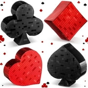 Y 4 Pcs Disco Casino Table Decorations 4.7" Glitter Poker Decor Disco Mirror Table Centerpiece for Night Casino Party Decorations Poker Theme Birthday Party Supplies