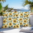 thumbnail image 4 of Countryside Sunflowers Outdoor Pillow Covers Pack of 2 Leaf Vintage Watercolor Flower Field Waterproof Throw Pillow Covers Decorative Cushion Cases for Patio Garden Tent Balcony Couch 26x26 inch, 4 of 8