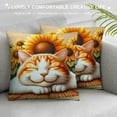 thumbnail image 3 of YANMS Spring Pillow Covers Orange Cat Sunflowers Throw Pillowcase Summer Home Sofa Bedroom Living Room Holiday Cushion Case Modern Decorations 20x20in, 3 of 5