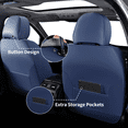 thumbnail image 4 of FLORICH Car Seat Covers Full Set, Waterproof Faux Leather Seat Protectors, Automotive Interior Cushions Universal Fit for Most Cars Suv Trucks, Black & Blue, 4 of 9