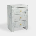 thumbnail image 3 of Miekor Furniture Tempered Glass Nightstand, Marble Nightstand with 3 Drawers,Side Table for Bedroom, Living Room W4US9960, 3 of 9