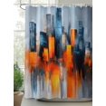 thumbnail image 2 of Blue Burnt Orange Stall Shower Curtain, Waterproof Shower Curtains for Bathroom, Modern Oil Painting Geometric Abstract Washable Fabric Cloth Bath Curtain for Bathtub with Hooks 36x72 Inches, 2 of 6