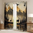 thumbnail image 2 of Homewish Jungle Wildlife Black Out Curtains,Natural Landscape Mountain Pine Curtains Pack of 2 (42x63 Each),Rustic Western Cowboy Bedroom Curtains For Teens,Super Cozy Room Decor, 2 of 6