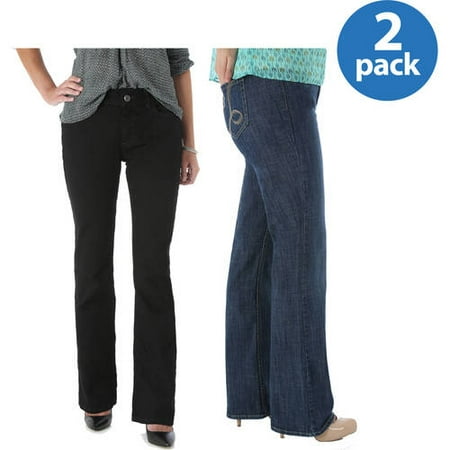 Riders By Lee Womens Slender Stretch Bootcut Jeans Available in Regular, Petite, and Long Lengths, 2 pack