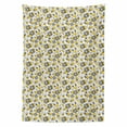 thumbnail image 2 of Flowers Tablecloth, Leaves and Flora Iris Petals Essence Circular Background Paint Strokes, Rectangle Satin Table Cover for Dining Room and Kitchen, 52" X 70", Mustard Black and White, by Ambesonne, 2 of 2
