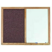 Aarco Products FCO1824M Oak Frame Combination Mauve Fabric Tack Board - 18 H x 24 W in.