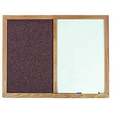Aarco Products FCO1824M Oak Frame Combination Mauve Fabric Tack Board - 18 H x 24 W in.