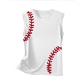thumbnail image 4 of STETMN Women's Summer Baseball Tank Top Game Day Loose Tee Casual Crewneck Workout Camisole, 4 of 5
