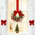 thumbnail image 3 of Yucurem 6PCS Christmas Mini Cabinet Wreaths with Ribbon Bows, Red Berry Small Window Wreaths for Window Door Farmhouse Wreath Christmas Party Decorations, 3 of 7