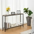 thumbnail image 4 of Console Table, 47.2" Narrow Entryway Table, Industrial Sofa Table with Shelf, Entrance Table for Living Room, Hallway, Foyer, Corridor, Office, Metal Frame,Greige and Black, 4 of 17