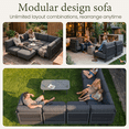 thumbnail image 6 of LayinSun 7 Pieces Outdoor Patio Furniture Set,Modular L-Shaped Sectional Sofa Set with 7" Thick Cushions, 6 of 7
