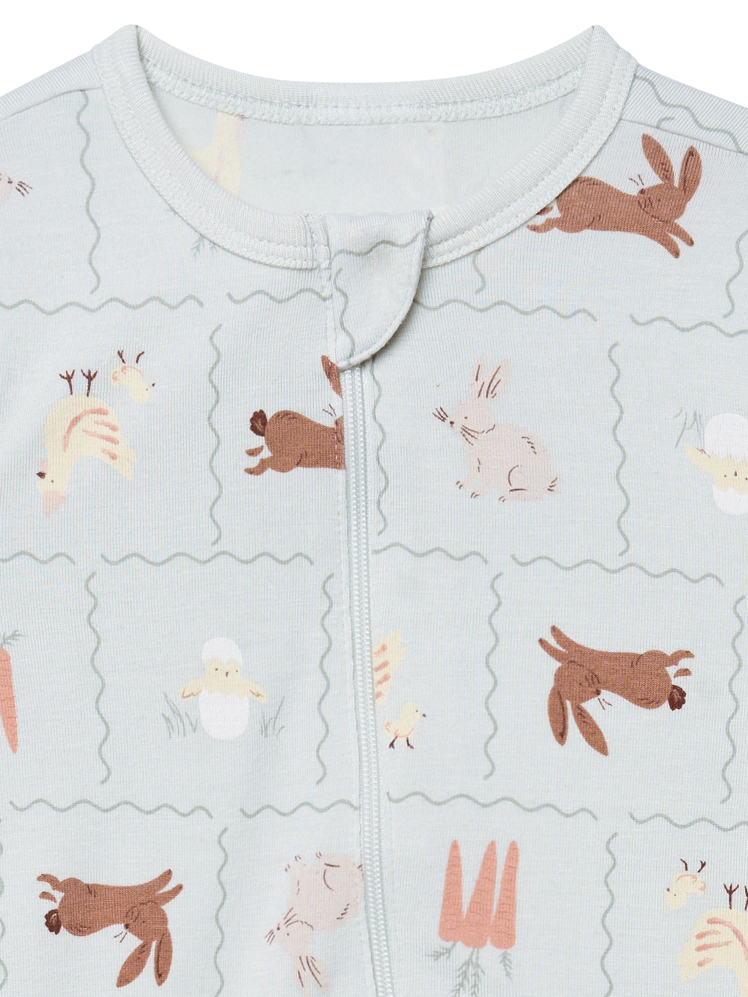 Modern Moments by Gerber Baby Neutral Viscose Easter Two-Way Zip Sleep 'N Play Footed Pajamas, Sizes Newborn - 6/9 Months