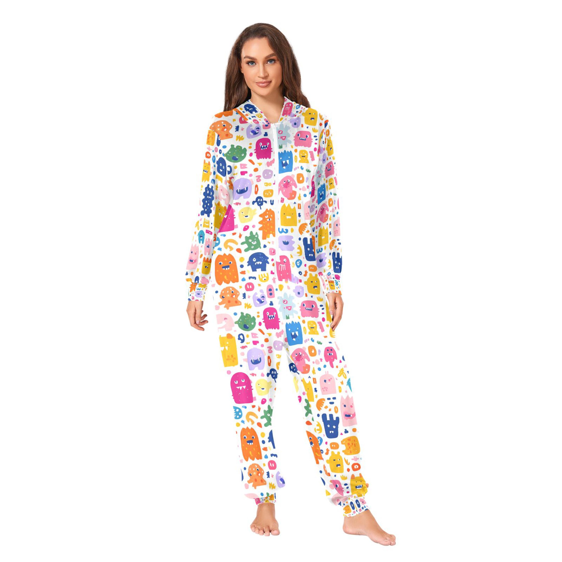 Adult Christmas Onesie Various Monsters Adult Zipper One-Piece Pajamas Unisex Pajamas with Pockets