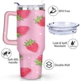 thumbnail image 3 of 40 oz Strawberry Cute Cup with Handle Double Wall Vacuum Insulation Travel Mug Gift for Travel Commuting, 3 of 7
