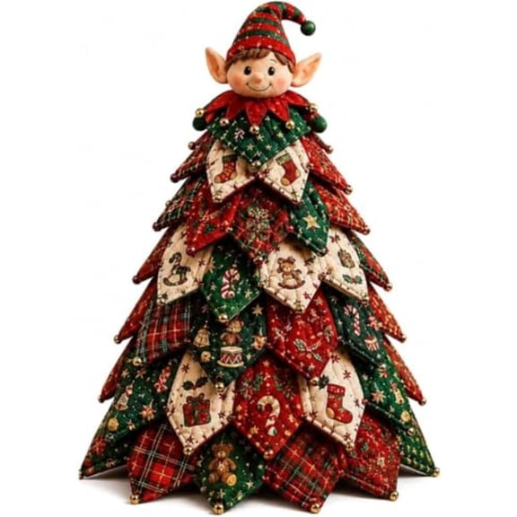 2026 New Christmas & Halloween DIY Quilted Fabric Tree Kit, 3D Layered Sewing Craft Set for Beginners, Christmas Tree Quilt Kit, Handmade Tabletop Holiday Decor, Gift for Craft Lover