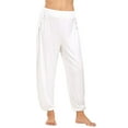 thumbnail image 5 of Ramiter Womens Sweatpants Women's High Waisted Reflective Yoga Pants with Pockets Athletic Leggings M,White, 5 of 5