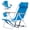 Blue, variant on 4-Position Folding Backpack Beach Chair with Wood Armrests, Headrest & Cup Holder - Lightweight Portable Sand Chair for Camping & Concerts, Blue & Green Stripes, 2 Packs