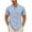 A01_Blue, variant on Yghzkop Men's Cotton Linen Henley Shirts Casual Short Sleeve Stand Collar Button Up Shirt Fashion Crew Neck T-Shirts Solid Color Breathable Lightweight Summer Tops for Men