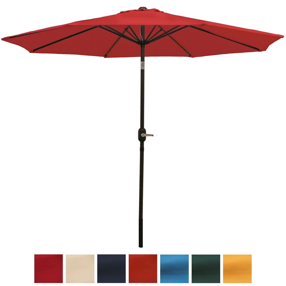 Sunnydaze 9 Foot Aluminum Outdoor Patio Umbrella With Tilt Crank Sunnydaze 9 Foot Aluminum Outdoor Patio Umbrella With Tilt Crank Red Walmart Com