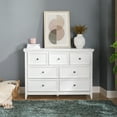 thumbnail image 2 of Gzxs 7 Drawers Dresser for Bedroom, Modern Chest of Drawers, Wooden Dressers Closet Organizer for Bedroom, Living Room, Hallway, 47.25"L x 15.75"W x 33.66"H, White, 2 of 8