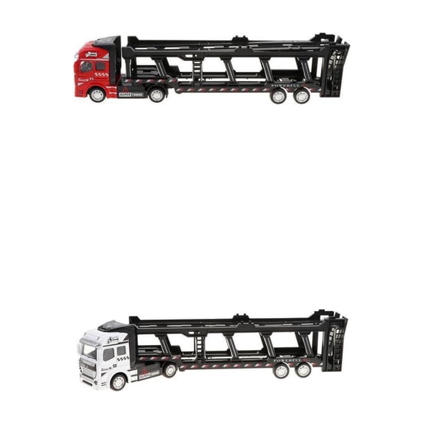 2 piezas 1:50 Diecast Trailer Truck Toy, Pull Back Carrier Vehicles, Modelo de juguetes para niños, para niños