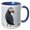 Blue/White, variant on 3drose, Atlantic Puffin in a Puffinry on Mykines, Faroe Islands, Denmark, 11oz Two-tone Yellow Mug