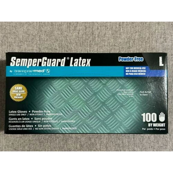 SemperGuard Latex Industrial Powder-Free 5 Mil gloves - 1,000 Pcs | Large