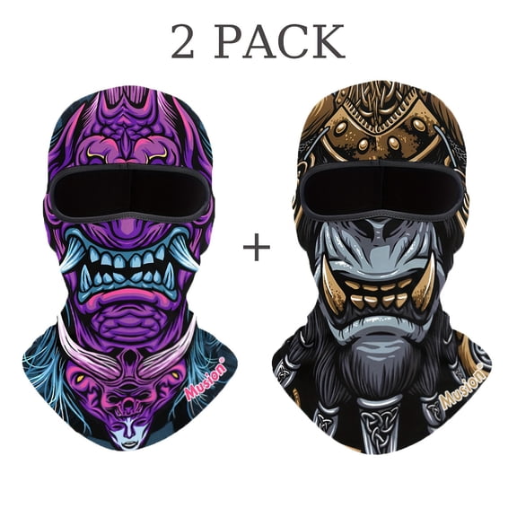 3D Funny Beard & C Print Balaclava Mask Tactical Face Cover for Motorcycle Cycling Sun/Wind Protection Novelty Full Face Neck
