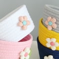 thumbnail image 3 of Clearance Sale!Cotton Rope Basket Small Woven Basket,6.7"x3.5" Woven Baby Toy Basket for Living Room Shelves Desk Decor,Small Floral Storage Basket Pets Toy Keys Snack Gift Container, 3 of 6