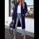 thumbnail image 4 of Cárdigan Holgado de Punto Abierto para Mujer, Informal, de Larga, Drapeado, con Bolsillos, Chaqueta Larga, Suéter. Azul XXL, 4 of 7