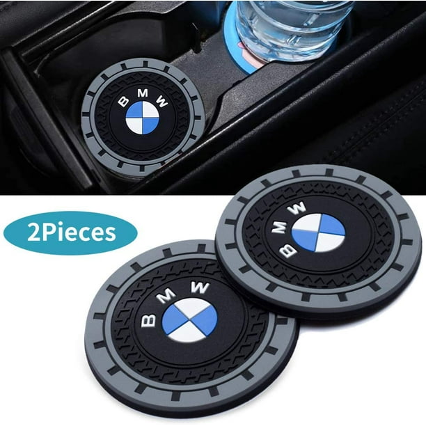 ShenMo Dessous de verre de voiture avec porte-gobelet avec logo, dessous de  verre de voiture antidérapant en silicone pour véhicules BMW 5 6 7 Series  X3 X4 X5 X6 M Dessous de
