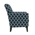 thumbnail image 4 of Homesvale Alex Transitional Flared Arm Armchair, Navy Blue Trellis Linen-blend, For Living Room, 4 of 6