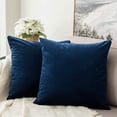 thumbnail image 1 of Juego de 2 Fundas de Cojines de Terciopelo Almohada Decorativa para Sofá Súper Suave Decoración Cómoda Hogar Sala de Estar Dormitorio para Sofá 40X40CM Azul Oscuro, 1 of 4