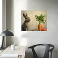 thumbnail image 3 of TIAOTIAOHOU Canvas Print Wall Art Rabbit with Abstract Blue Background Animals Wildlife Digital Art Realism Rustic Scenic Nature Colorful for Living Room, Bedroom, Office, 3 of 4