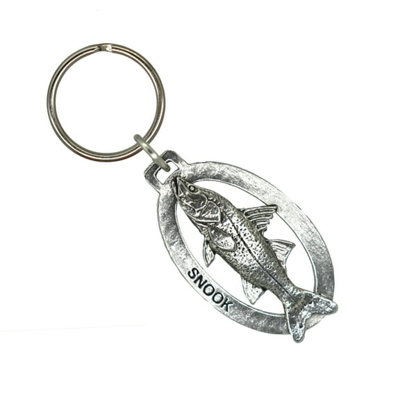 Snook Keychain, Saltwater Fish, S028KC, Key Fob, Key Ring, Keys, Zipper Pull, Luggage Tag, Pewter, Backpack, Over 300 Keychains Designs, Handmade in the USA