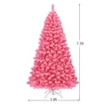 thumbnail image 3 of Gymax 7.5 FT Artificial Snow Flocked Pink Christmas Tree Unlit Xmas PVC Tree, 3 of 9