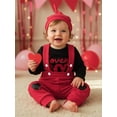 thumbnail image 6 of BemeyourBBs Newborn Baby Boys Valentines Day Outfits Lover Boy Letters Embroidery Long Sleeve Romper with Overalls Pants Set Cute Infant Spring Clothes, 6 of 9