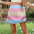 thumbnail image 2 of Fewfanhot Skirts for Women Trendy Mini Skirts Elastic High Waisted Skirts Stain A-Line Zipper Party Club Skirt 2025, 2 of 5