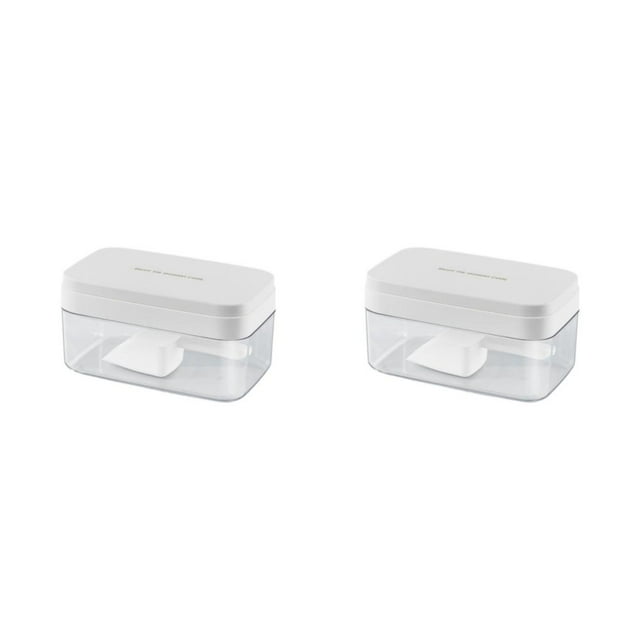 Shengyu 1/2/3 Ice Cube Mould Maker Lid Storage Box Bar Kitchen Drink Silicone Stackable Ice-making Capacity Container Self-Assembly Party White/Pressing 2PCS