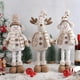 thumbnail image 3 of SUSUchens Muñeco de nieve navideño de patas largas retráctiles, bufanda tejida a mano, orejeras de felpa, adorno de alce de escritorio para Navidad, regalo festivo para vacaciones, estilo A, 3 of 8