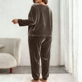 thumbnail image 4 of qucoqpe Womens Plus Size Fleece Pajama Sets Fall Winter 2 Piece Outfits Loungewear Long Sleeve Tops and Pants Soft Warm Sleepwear, 4 of 6