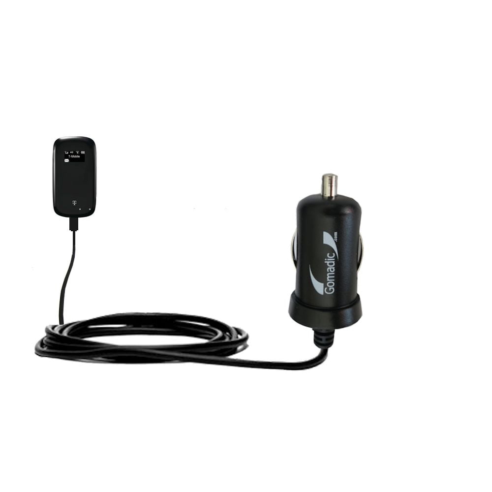 Gomadic Intelligent Compact Car / Auto DC Charger suitable for the T-Mobile 4G Mobile Hotspot - 2A / 10W power at half the size. Uses Gomadic TipExcha
