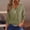 Army Green, variant on Womens 3/4 Sleeve V‑Neck Leopard Print Henley Shirt, Notch Button Casual Loose Fit Blouse Top, Leopard Print Tops for Commuting Street Daily Outfits Red 2xL