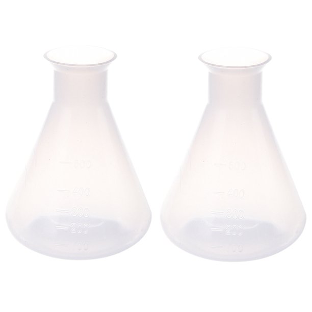2X 500Ml Botella de Almacenamiento Frasco Quimico de Laboratorio de Plastico