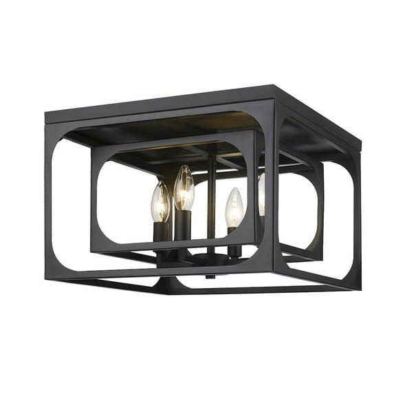 3038F-MB-Z-Lite-Easton - 4 Light Flush Mount-10 Inches Tall and 15 Inches Wide-Matte Black Finish