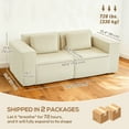 thumbnail image 3 of HOMCOM Boneless Couch, Corduroy 3 Seater Sofa with 2 Pillows, Beige, 3 of 9