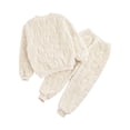 thumbnail image 4 of TiaoBug Kids Girls Boys Winter Thicken Warm Flannel Thermal Underwear Set Beige 2-3, 4 of 7