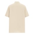 thumbnail image 6 of ibuvkizy Shirts for Men Summer Short Sleeve with Button Down Solid Color Casual Tops Beige,L, 6 of 7